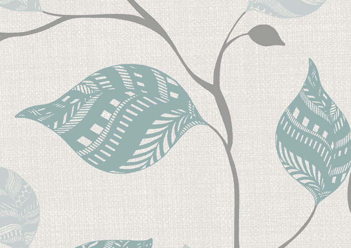 Tribal Leaves, Blue Turquoise - Twist&Fit Roller Blind - Image 6